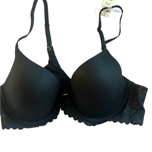 NWT Sunnie Full Coverage Lightly Lined Blossom Lace Trim Bra - Size 34B, Black! - Picture 5 of 8